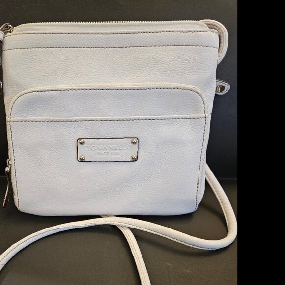 Tignanello white leather crossbody bag 9X8" - Picture 1 of 8